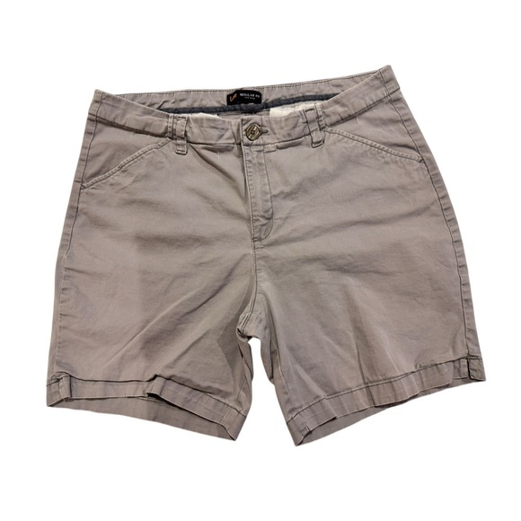 Lee Pants - Lee Regular Fit Light Safari Bermuda Shorts Womens 18 Medium Mid Rise Chino Knit